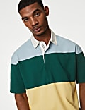 Oversized Pure Cotton Short Sleeve Rugby Shirt