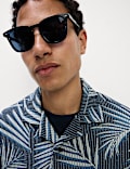 Jacquard Palm Leaf Print Polo Shirt