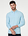 2pk Pure Cotton Long Sleeve Polo Shirts