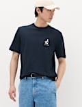 Pure Cotton Graphic Crew Neck T-Shirt