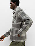 Wool Blend Fleece Check Shacket