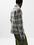 Wool Blend Fleece Check Shacket