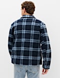 Wool Blend Fleece Check Shacket