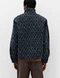 Veste jacquard polaire &agrave; col chemin&eacute;e