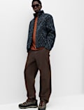 Veste jacquard polaire &agrave; col chemin&eacute;e