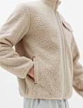 Fleece Windproof Zip Up Funnel Neck Jacket