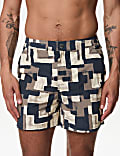 Quick Dry Abstract Print Swim Shorts