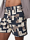 Quick Dry Abstract Print Swim Shorts