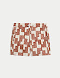 Quick Dry Stretch Geometric Print Swim Shorts