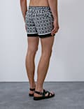 Quick Dry Stretch Geometric Print Swim Shorts