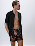 Quick Dry Stretch Floral Print Swim Shorts