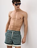 Quick Dry Geometric Print Swim Shorts