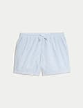 Ριγέ γκοφρέ σορτς με υψηλή περιεκτικότητα σε βαμβάκι