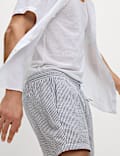 Cotton Rich Seersucker Striped Swim Shorts