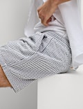 Cotton Rich Seersucker Striped Swim Shorts