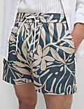 Quick Dry Seersucker Floral Print Swim Shorts