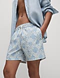Quick Dry Geo Textured Swim Shorts