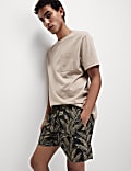 Banana Leaf Print Swim Shorts