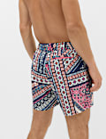 Quick Dry Mid Length Printed Swim Shorts