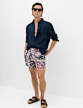 Quick Dry Mid Length Printed Swim Shorts