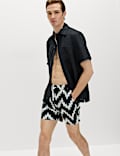 Quick Dry Textured Printed Swim Shorts