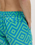 Quick Dry Geometric Print Swim Shorts