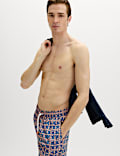 Quick Dry Geometric Print Swim Shorts