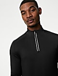 Half Zip Funnel Neck Long Sleeve Top