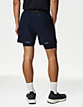 Two Layer Drawstring Zip Pocket Shorts