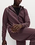 Jersey-Hoodie mit durchgehendem Reißverschluss 