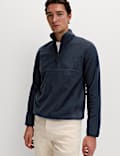Top en polaire texturé avec fermeture à glissière à mi-hauteur