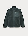 Veste coupe-vent en polaire avec fermeture zippée