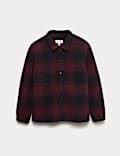 Fleece Jacquard Checked Overshirt