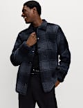 Fleece Jacquard Checked Overshirt