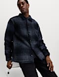 Fleece Jacquard Checked Overshirt