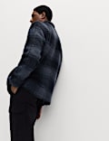 Fleece Jacquard Checked Overshirt