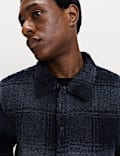 Fleece Jacquard Checked Overshirt