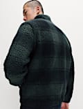 Veste en polaire zippée à carreaux jacquard
