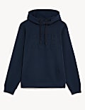 Sweat en coton à capuche et motif de style graphique