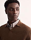 Merino Wool Rich Polo Shirt with Silk