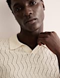 Merino Wool Rich Knitted Polo Shirt with Silk