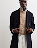 Pure Lambswool Cable Roll Neck Jumper