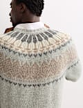 Jersey de cuello redondo Fair Isle de alpaca