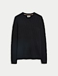 Pull en maille torsadée 100 % cachemire à encolure ronde