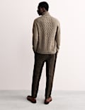 Pull en maille diagonale 100 % cachemire à col roulé