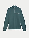 Cotton Rich Funnel Neck Half Zip Jumper