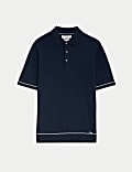 Silk Cotton Knitted Polo Shirt