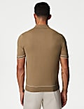 Silk Cotton Knitted Polo Shirt