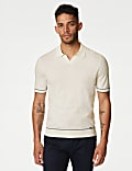 Silk Cotton Knitted Polo Shirt