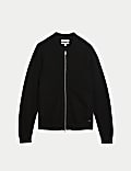 Cotton Rich Zip Up Knitted Bomber